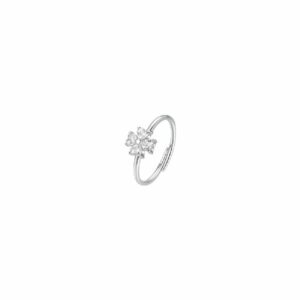 ANELLO DONNA IN ACCIAIO CON QUADRIFOGLIO ZIRCONI BIANCHI