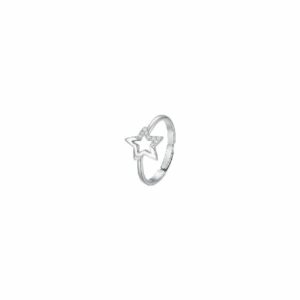 ANELLO DONNA IN ACCIAIO CON STELLA E ZIRCONI BIANCHI
