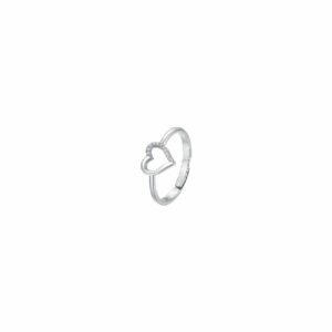 ANELLO DONNA IN ACCIAIO CON CUORE E ZIRCONI BIANCHI
