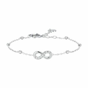 BRACCIALE DONNA IN ACCIAIO CON INFINITO E PUNTI LUCE DI ZIRCONE BIANCO