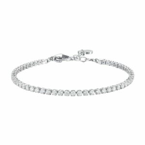 BRACCIALE TENNIS DONNA IN ACCIAIO CON ZIRCONI BIANCHI