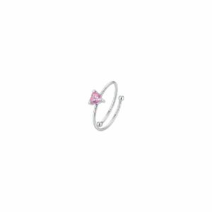 ANELLO BAMBINA IN ACCIAIO CON CUORE ZIRCONE ROSA
