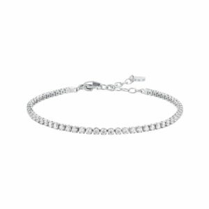 BRACCIALE BAMBINA TENNIS IN ACCIAIO CON ZIRCONI BIANCHI
