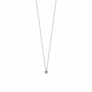 COLLANA BAMBINA IN ACCIAIO CON ZIRCONE ROSA