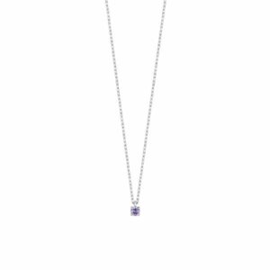 COLLANA BAMBINA IN ACCIAIO CON ZIRCONE VIOLA