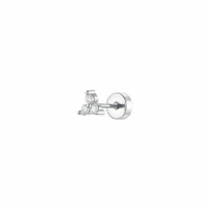PIERCING ORECCHIO DONNA IN ACCIAIO CON ZIRCONI BIANCHI