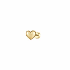 PIERCING ORECCHIO DONNA IN ACCIAIO FORMA CUORE COLORE ORO