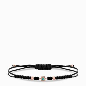 bracciale in oro rosa con smeraldino centrale in oro rosa