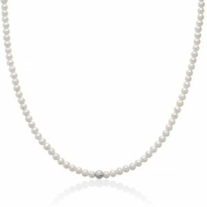 Collana con perla in oro bianco