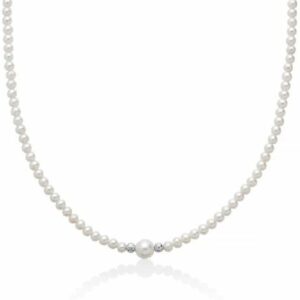 Collana in oro bianco con perla grande