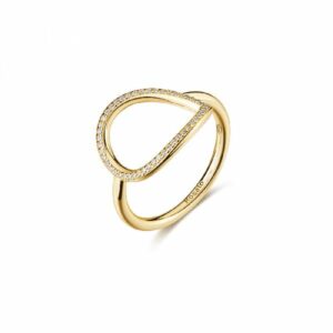Anello SOFIA argento 925/1000  galvanica oro giallo, cubic zirconia white