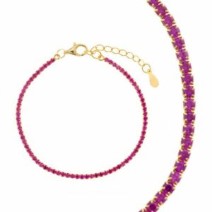 Bracciale in argento 925 placcato oro con zirconi brillanti