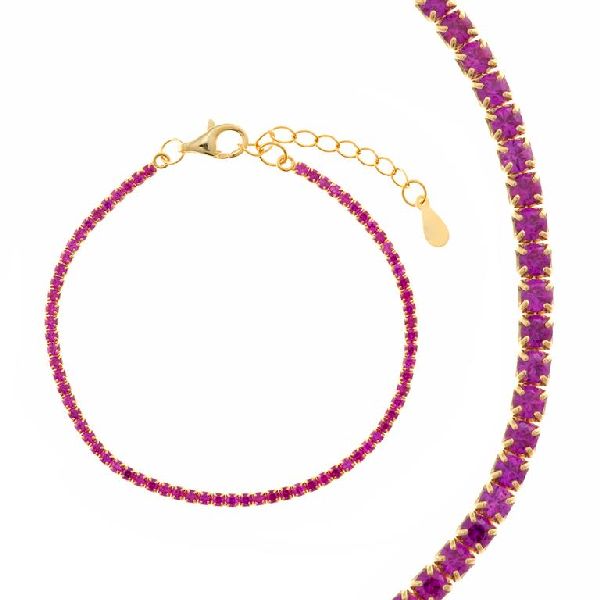 Bracciale in argento 925 placcato oro con zirconi brillanti