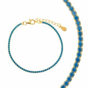 Bracciale in argento 925 placcato oro con zirconi brillanti