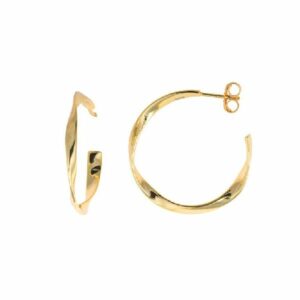Orecchini in argento 925 placcato oro a forma di anello ricurvo