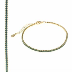 Bracciale in argento 925 placcato oro con zirconi brillanti