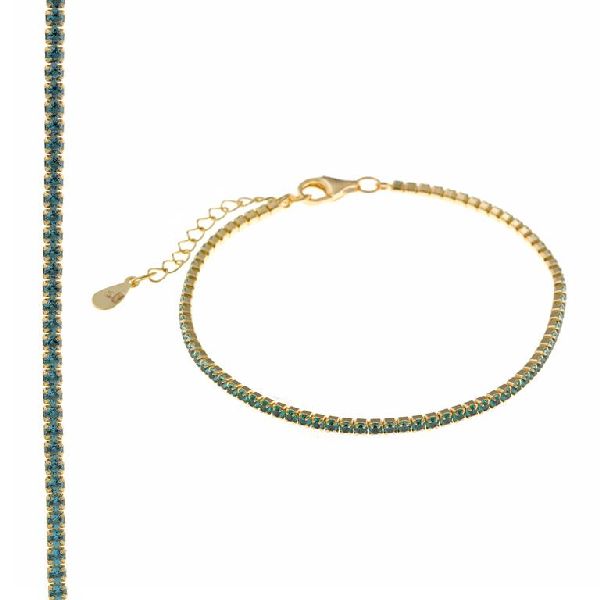 Bracciale in argento 925 placcato oro con zirconi brillanti