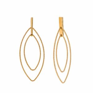 Orecchini in argento 925 placcato oro con doppia ellisse