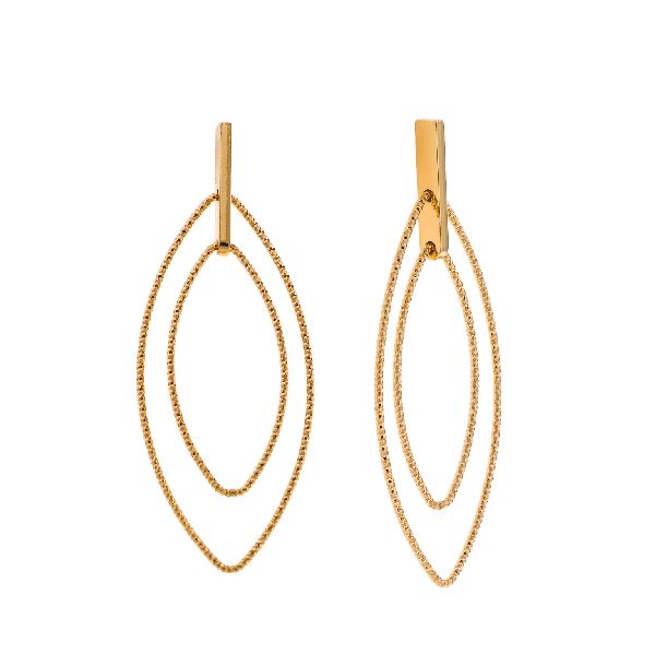 Orecchini in argento 925 placcato oro con doppia ellisse