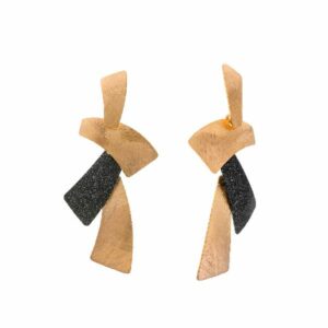 Orecchini in argento 925 placcato oro rettangolari