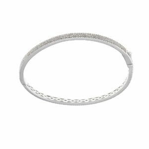 Bracciale rigido in argento 925 rodiato a tubo quadrato