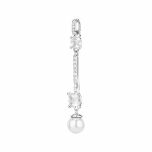Pendente in argento rodiato 925‰ con perla di conchiglia e cubic zirconia.