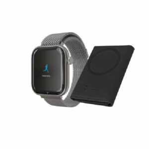 Smartwatch Glam con Intelligenza Artificiale - Bundle Pack - Cassa Silver & Cinturino Metal / Portafogli Black