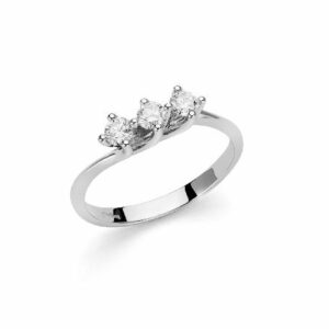 Anello trilogy in oro bianco con diamanti a valentino