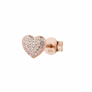 Mono Orecchino cuore oro rosa