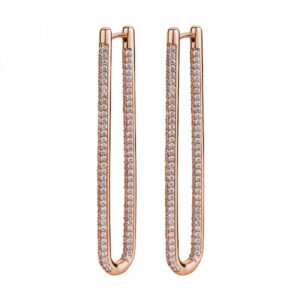 Orecchini lunghi BIANCA oro rosa