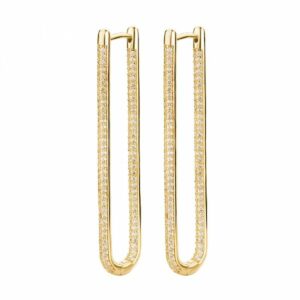 Orecchini lunghi BIANCA oro giallo