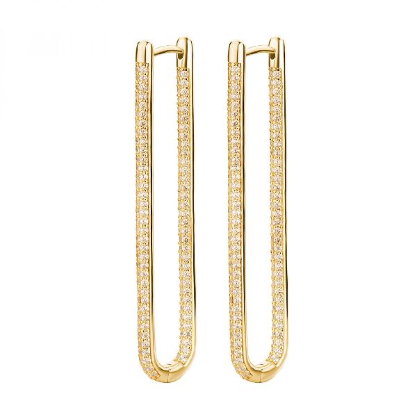 Orecchini lunghi BIANCA oro giallo