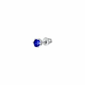 MONO ORECCHINO PUNTO LUCE DONNA IN ACCIAIO CON ZIRCONE BLU