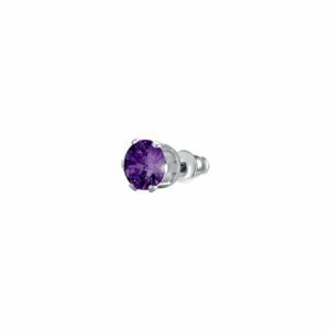 MONO ORECCHINO PUNTO LUCE DONNA IN ACCIAIO CON ZIRCONE VIOLA