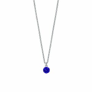 COLLANA PUNTO LUCE DONNA IN ACCIAIO CON ZIRCONE BLU
