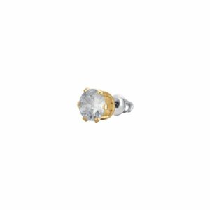 MONO ORECCHINO PUNTO LUCE DONNA IN ACCIAIO IP GOLD CON ZIRCONE BIANCO