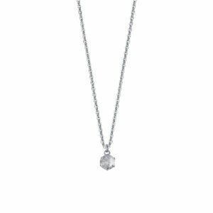 COLLANA PUNTO LUCE DONNA IN ACCIAIO CON ZIRCONE BIANCO