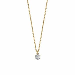 COLLANA PUNTO LUCE DONNA IN ACCIAIO IP GOLD CON ZIRCONE BIANCO