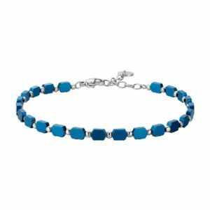 BRACCIALE UOMO IN ACCIAIO CON EMATITE BLU