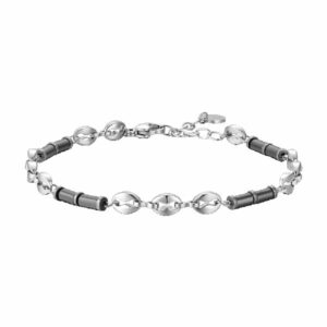 BRACCIALE UOMO IN ACCIAIO CON EMATITE GRIGIA