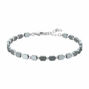 BRACCIALE UOMO IN ACCIAIO CON EMATITE GRIGIA