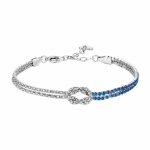 BRACCIALE DONNA IN ACCIAIO CON NODO E ZIRCONI BLU