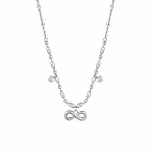 COLLANA DONNA IN ACCIAIO CON INFINITO E ZIRCONI BIANCHI