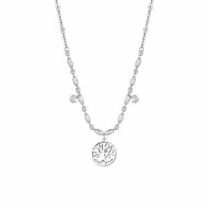 COLLANA DONNA IN ACCIAIO CON ALBERO DELLA VITA E ZIRCONI BIANCHI
