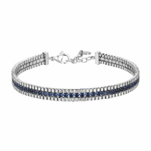BRACCIALE UOMO IN ACCIAIO E ZIRCONI BLU