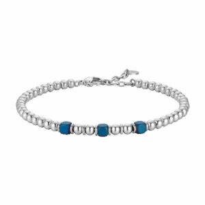 BRACCIALE UOMO IN ACCIAIO CON ELEMENTI IN EMATITE BLU