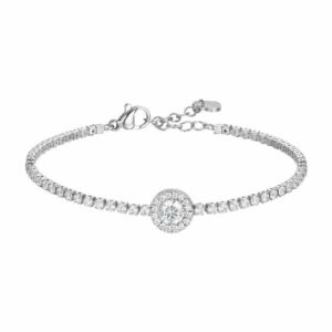 BRACCIALE TENNIS DONNA IN ACCIAIO CON ELEMENTO CON ZIRCONI BIANCHI