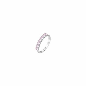 ANELLO DONNA IN ACCIAIO CON ZIRCONI ROSA