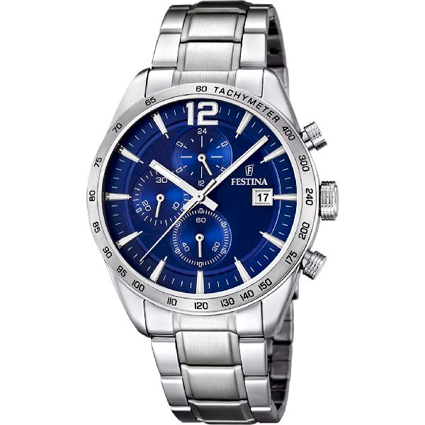 OROLOGIO FESTINA TIMELESS CHRONOGRAPH F16759/3 BLU CINTURINO IN ACCIAIO, UOMO