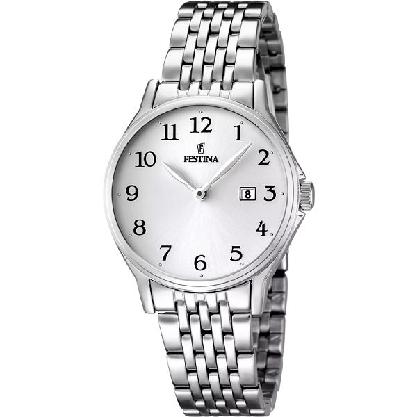 OROLOGIO FESTINA CLASSICS F16748/1 BIANCO CINTURINO IN ACCIAIO, DONNA